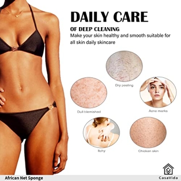 CASAVIDA African Net Sponge for Exfoliating Shower Care