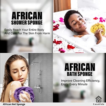 CASAVIDA African Net Sponge for Exfoliating Shower Care