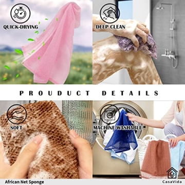 CASAVIDA African Net Sponge for Exfoliating Shower Care