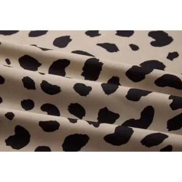 Keasmto Leopard Print Satin Midi Skirt for Women