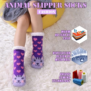 TRUEHAN Cozy Kids Slipper Socks for Winter Fun