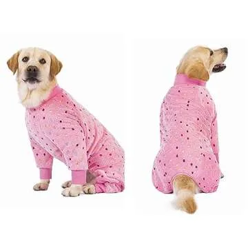 BECHANMIG Dog Recovery Suit After Surgery Dog Onesie,Anti-Shedding Dog Pajamas,Dog Jumpsuit Coat Lightweight for Medium Large Dog_36(Rose Pink)