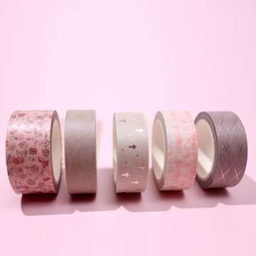 Idyllic Grace - Washi Tape Set - Rose Gold Foil - Christian - Decorative Scrapbook Tape - Craft Tape...