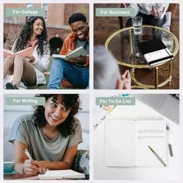 CAGIE Lined Journal Notebook for Women Men 320 Pages 100 Gsm Paper Thick Journaling Notebooks A5 Leather Journals for Writing Hardcover Journal Supplies for Work Note Taking Diary, 5.7x8.3 In, Green