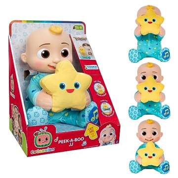 CoComelon Peek-A-Boo JJ 10” Feature Plush - Featuring Favorite Song, Phrases, and Sounds - Play Pe...