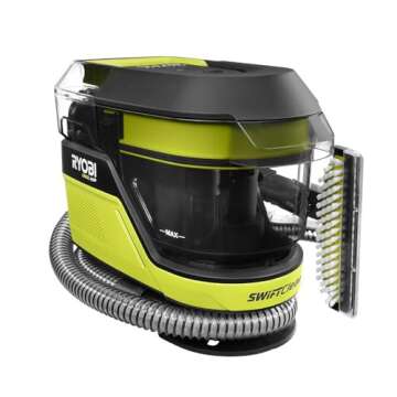 RYOBI ONE+ HP 18V Brushless Cordless SWIFTClean Mid-Size Spot Cleaner with 4.0 Ah Battery and Charger, AVERAGE, GREEN, PBLHV704K