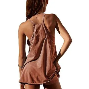 Faleave Women's Summer Sleeveless Mini Dress with Pockets