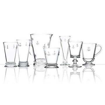 La Rochere Napoleon Bee Double Old Fashioned Tumbler Set of 6 – La Rochere Bee Glassware Sets – Fancy Glassware Drinking Glasses (15 oz)