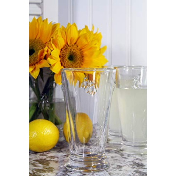 La Rochere Napoleon Bee Double Old Fashioned Tumbler Set of 6 – La Rochere Bee Glassware Sets – Fancy Glassware Drinking Glasses (15 oz)
