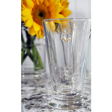 La Rochere Napoleon Bee Double Old Fashioned Tumbler Set of 6 – La Rochere Bee Glassware Sets – Fancy Glassware Drinking Glasses (15 oz)