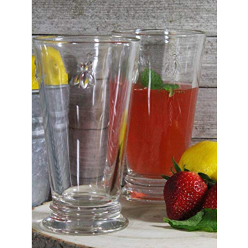 La Rochere Napoleon Bee Double Old Fashioned Tumbler Set of 6 – La Rochere Bee Glassware Sets – Fancy Glassware Drinking Glasses (15 oz)