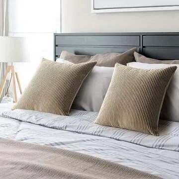 Luxurious Velvet Khaki Pillow Covers Set of 2