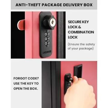 Meulbaty Package Delivery Boxes for Outside, Extra Large Lockable Parcel Drop Box for Outdoor, Waterproof Galvanized Alloy Parcel Mailbox, Secure Anti Theft Package Delivery Box for Porch Curbside