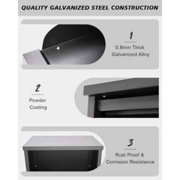 Meulbaty Package Delivery Boxes for Outside, Extra Large Lockable Parcel Drop Box for Outdoor, Waterproof Galvanized Alloy Parcel Mailbox, Secure Anti Theft Package Delivery Box for Porch Curbside