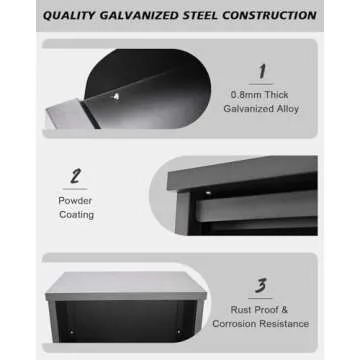 Meulbaty Package Delivery Boxes for Outside, Extra Large Lockable Parcel Drop Box for Outdoor, Waterproof Galvanized Alloy Parcel Mailbox, Secure Anti Theft Package Delivery Box for Porch Curbside