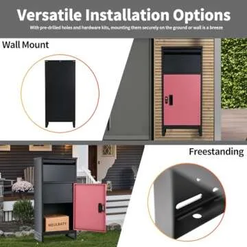 Meulbaty Package Delivery Boxes for Outside, Extra Large Lockable Parcel Drop Box for Outdoor, Waterproof Galvanized Alloy Parcel Mailbox, Secure Anti Theft Package Delivery Box for Porch Curbside