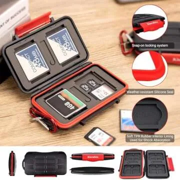 Kiorafoto Memory Card Holder Case with Carabiner & Pin