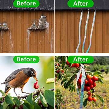 Effective Reflective Bird Scare Ribbon - 984FT for Gardens