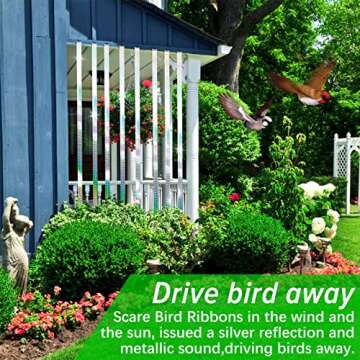 Effective Reflective Bird Scare Ribbon - 984FT for Gardens