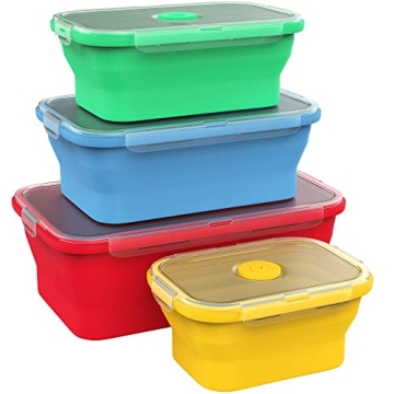 Vremi Collapsible Silicone Meal Prep Containers Set