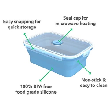 Vremi Collapsible Silicone Meal Prep Containers Set