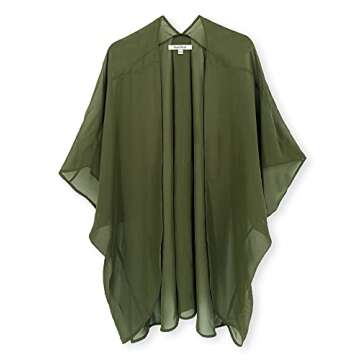 Moss Rose Women's Beach Kimono Coverup Sheer Chiffon Cover Ups, Casual Loose Open Front Cardigan Top...