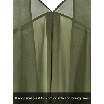 Moss Rose Women's Beach Kimono Coverup Sheer Chiffon Cover Ups, Casual Loose Open Front Cardigan Tops Solid Olive