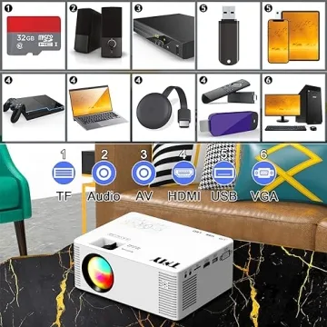 TMY 5G WiFi Projector - Portable Outdoor HD Movie Projector