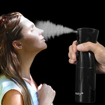 CCbeauty Fine Mist Continuous Spray Bottle,300ml Hair Spray Bottle,Water Spray Bottle,Refillable Empty Spray Bottle for Professional Salon Barber Hairstyling Plants Cleaning,Black