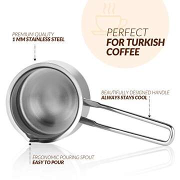 Caizen Coffee Quality Turkish Coffee Pot - 15oz Briki