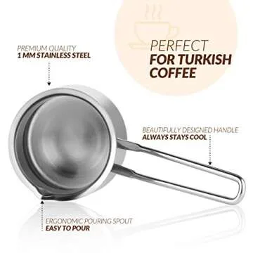 Caizen Coffee Quality Turkish Coffee Pot - 15oz Briki