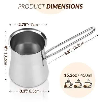 Caizen Coffee Pot - Versatile 15oz Turkish Coffee Maker