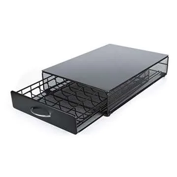 HiveNets Nespresso Vertuoline Capsule Storage Drawer Vertuo Coffee Holder Metal Multiple Flavors Pods Organizer 40 Pcs Capacity