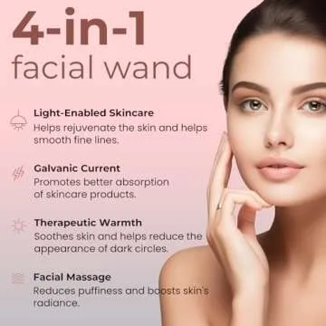 4-in-1 Light-Therapy-Wand,Red Light Therapy for Face and Neck - Microcurrent Facial Device for Anti-...