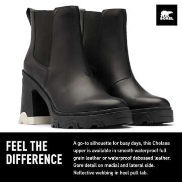 Sorel Women's Brex Heel Chelsea Boots - Black, Black - Size 7