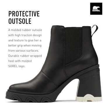 Sorel Women's Brex Heel Chelsea Boots - Black, Black - Size 7