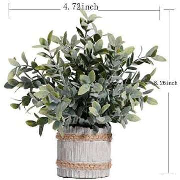 ifreeside Small Potted Artificial Plants Plastic Fake Greenery Topiary Shrubs for Home Office Farmhouse Bathroom Tabletop Indoor Decor Green Rosemary