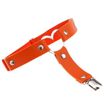 Women Leather Garters Sexy Heart Leg Garter Belt Kawaii Punk Rock Anti-Slip Clips Elastic Garter 2pcs