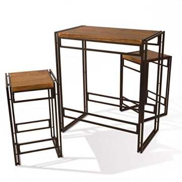 Atlantic Urban Dining Set: Bar Height Table & 2 Stools - Modern 3 Piece Set