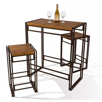 Atlantic Urban Dining Set Bar Height Table and 2 Stools