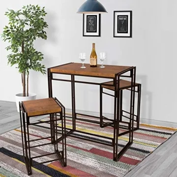 Atlantic Urban Dining Set Bar Height Table and 2 Stools