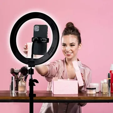 Aduro U-Stream Ring Light with Adjustable Stand for Perfect Selfies