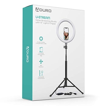 Aduro U-Stream Ring Light with Adjustable Stand for Perfect Selfies