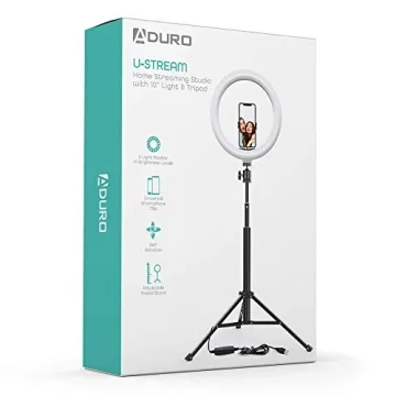 Aduro U-Stream Ring Light with Adjustable Stand for Perfect Selfies