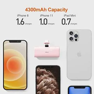 iWALK Small Power Bank 4300mAh Ultra-Compact Portable Charger Battery Pack Compatible with iPhone 14/13 Mini/13/13 Pro Max/iPhone12 Mini/12/12 Pro/12 Pro Max/11 Pro/XS Max/XR/X/6/7/8 and More