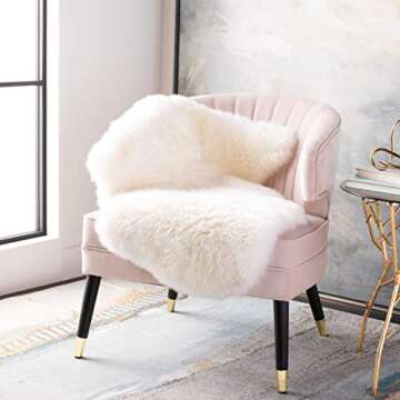 SAFAVIEH Sheep Skin Collection 2' x 3' White SHS121A Handmade Rustic Glam Genuine Pelt 3.4-inch Extra Thick Accent Rug