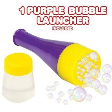 ArtCreativity Mini Blizzard Bubble Blower Set – 4-Pack Bubble Blasters with Bubble Mixture – Colorful Bubble Pipe Toys for Kids – Fun Summer Bubble Trumpet Set for Outdoor Play and Party Favors