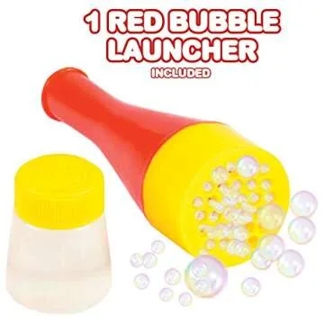 ArtCreativity Mini Blizzard Bubble Blower Set – 4-Pack Bubble Blasters with Bubble Mixture – Colorful Bubble Pipe Toys for Kids – Fun Summer Bubble Trumpet Set for Outdoor Play and Party Favors