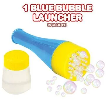 ArtCreativity Mini Blizzard Bubble Blower Set – 4-Pack Bubble Blasters with Bubble Mixture – Colorful Bubble Pipe Toys for Kids – Fun Summer Bubble Trumpet Set for Outdoor Play and Party Favors