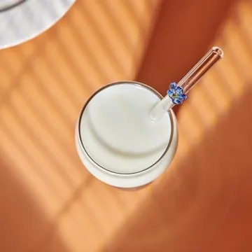 Handmade Glass Straws with Floral Tips Eco-Friendly